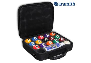 Aramith Pool ballen SUPER-PRO 57.2 in nylon tas