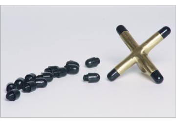 zwart dopje los, voor koperen brug