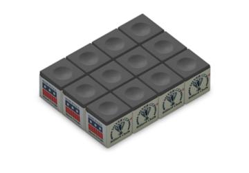 Silver Cup doosje 12 krijtjes Antraciet